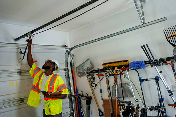 Professional Garage Door Installation technician working in Belle Plaine, IA